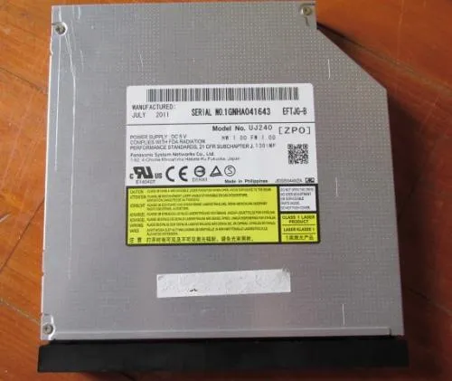 【Panasonic】パナソニック製 Blu-ray ブルーレイ DVDドライブ/型番:UJ240/ノート系 内蔵 スリム12.7mm/ベゼル付/動作確認済