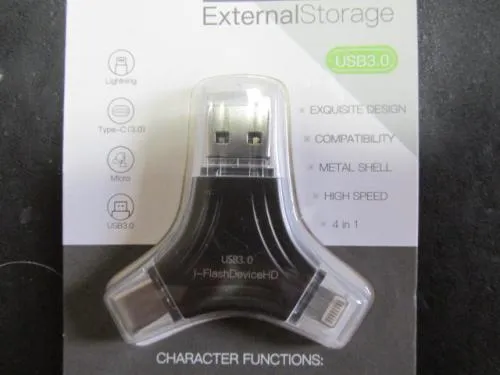 128GB 3in1 USB3.0メモリ/USB C/Micro USB フラッシュメモリ PC/iPhone/Android/iPad/Macbook IOS等に対応 端子を自由変更 大容量 高速転送